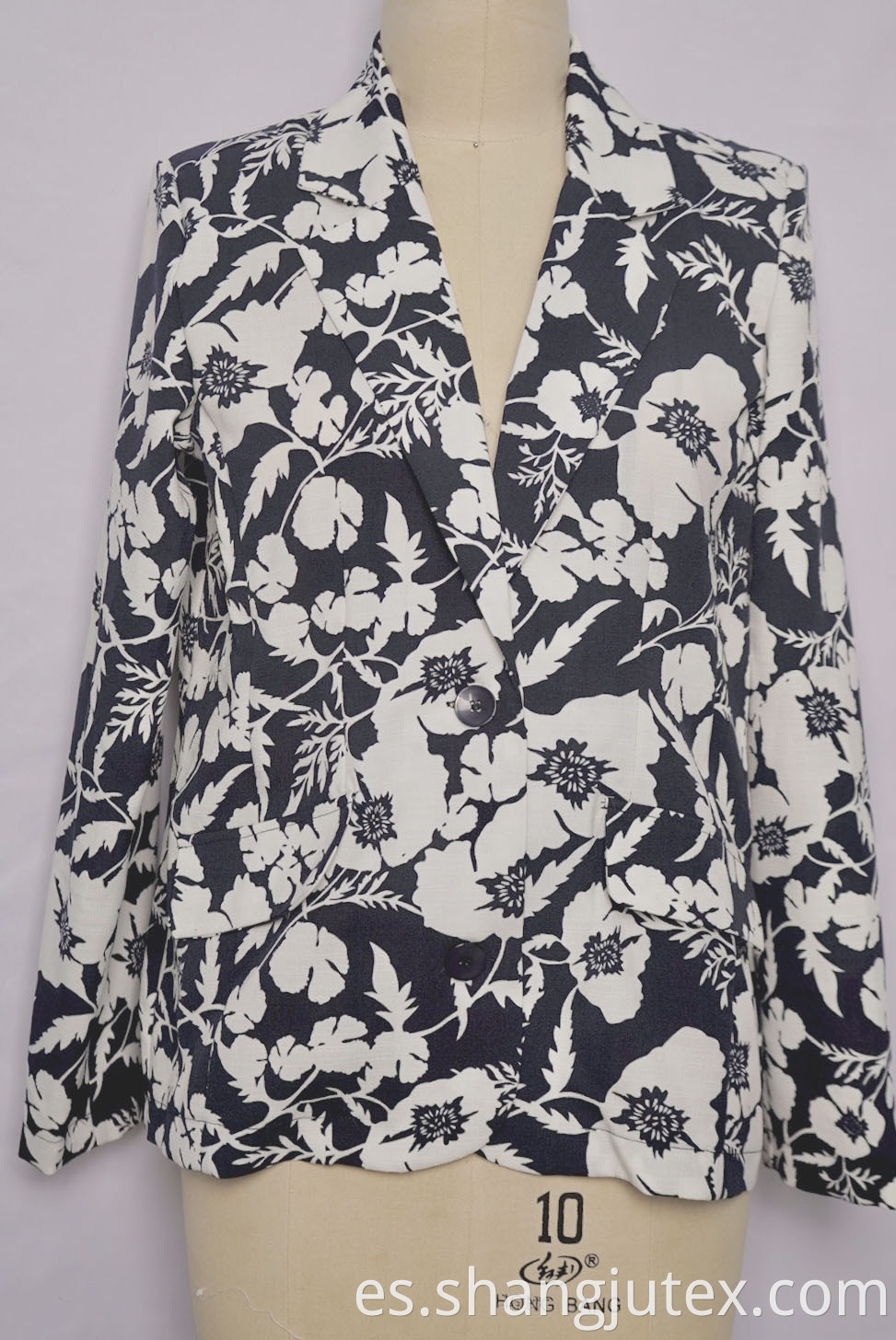 color print of linen casual coat 